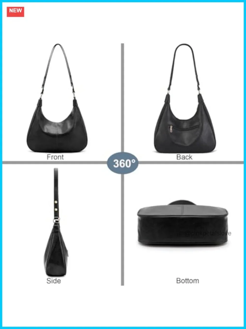 Ultra Soft Foldable Vegan Leather Crossbody Hobo Bag Tote Handbag